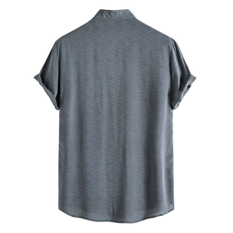adviicd Boys Button Up Shirt Lightweight Moisture Wicking Short Sleeve  Fishing Shirt with UPF 50 Grey S