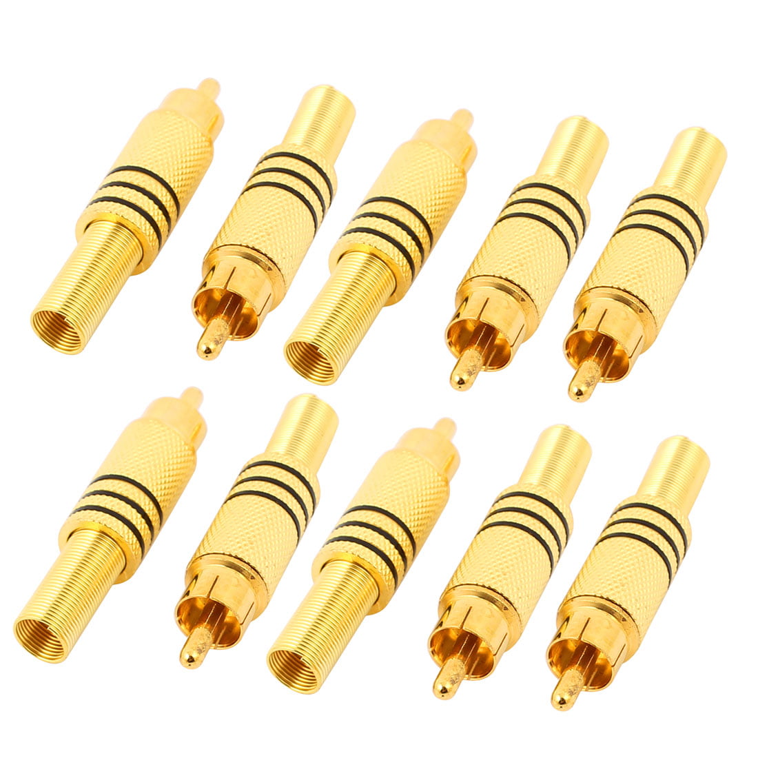 10x Copper Gold Plated 1/8" 3.5mm Mono Plug Jack Audio Male Plug Soldering S CA 