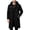 Black, variant on Men Fall Winter Warm Fashion Overcoat Hooded Toggle Button Mid Length Casual Wool Blend Coat Traveling Camping