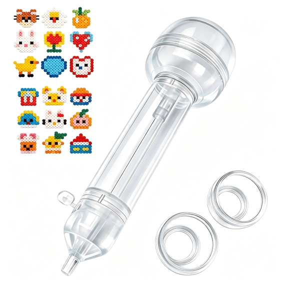 KASIU Fuse Bead Pen,Pen Bead Dispenser,Easy Press Beads Tool with Comfortable Grip,Family Activity Home Summer Camp Classroom Perler Bead Pen(Transparent)