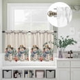 thumbnail image 5 of Kitchen Window Curtains Valance and Tier Set, Snowman Christmas Starfish Shell Pearl Rod Pocket Tier Curtain Valance Set, Sea Coral Retro Linen Light Filtering Cafe Curtains for Bedroom Living Room, 5 of 9