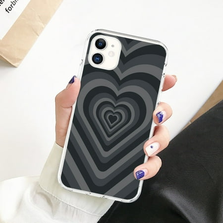Cell Phone Case Black Dark Heart Cute Pattern for Samsung for XiaoMi for Sony for Huawei for iPhone 15 Pro Max for iPhone 15/14/13/12/11/X/XR（Huawei P8 Lite）