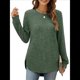 thumbnail image 3 of Suéteres de Moda para Mujer, Tops de Larga, Ropa de Otoño, Camisetas y Blusas de Moda. Verde XXL, 3 of 6