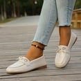thumbnail image 6 of KEGIRLOM Women's Fashionable Casual Round Toe Solid Color Shallow Mouth Moccasins Comfortable Low Heels Shoes Beige Size 9.5, 6 of 9
