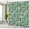 thumbnail image 4 of Ambesonne Mid Century Shower Curtain, Retro Round Mosaic Art, 69"Wx84"L, Reseda Green, 4 of 4