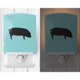 thumbnail image 2 of Devon Large Black Pig Blue Check Ceramic Night Light, 2 of 2