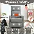 thumbnail image 2 of Rocker and Swivel Recliner Chair with Massage&Heat, Lazy Boy Manual Rocking Recline Chair for Living Room, Grey, 2 of 8