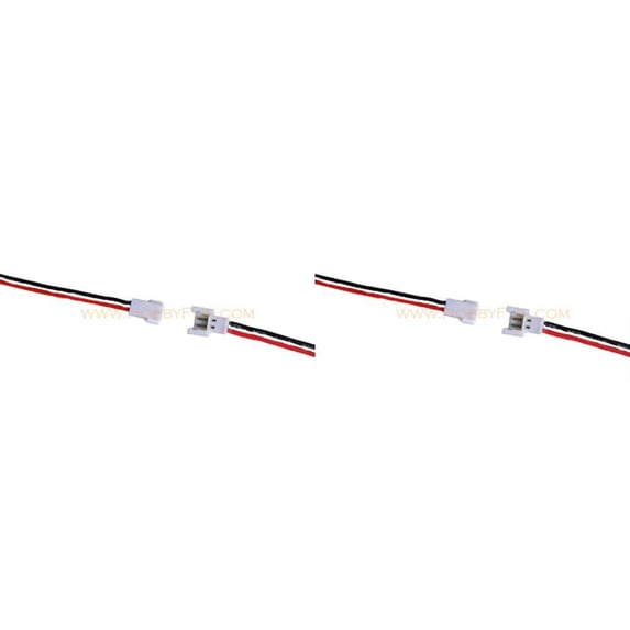 HobbyFlip 1S Battery Cable 3.7v or Custom Voltage Wire Lead Compatible with Micro Drone Quad Rotor 2 Pack