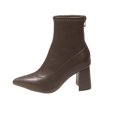thumbnail image 2 of Tawop Ladies Boots Chunky Low Heel Zipper Pointy Toe Fall Boots, 2 of 9