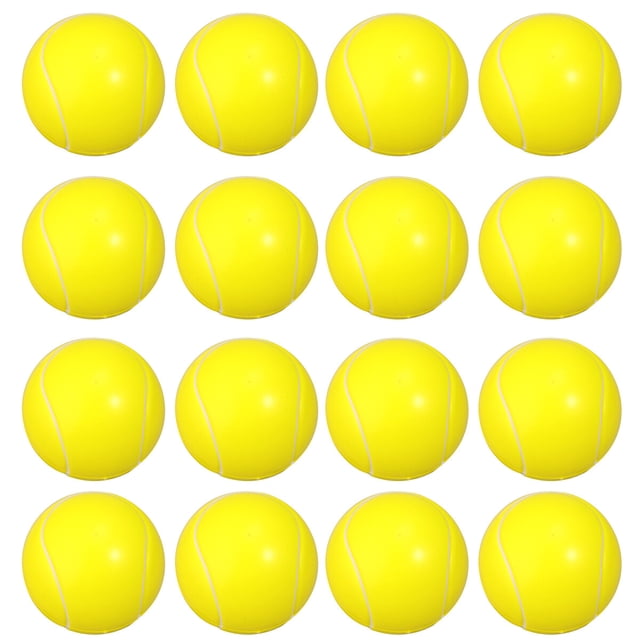 16 piezas de juguetes antiestrés de simulación de 70 mm con forma de balón de baloncesto de poliuretano de lenta recuperación para niños y niñas (estilo tenis).