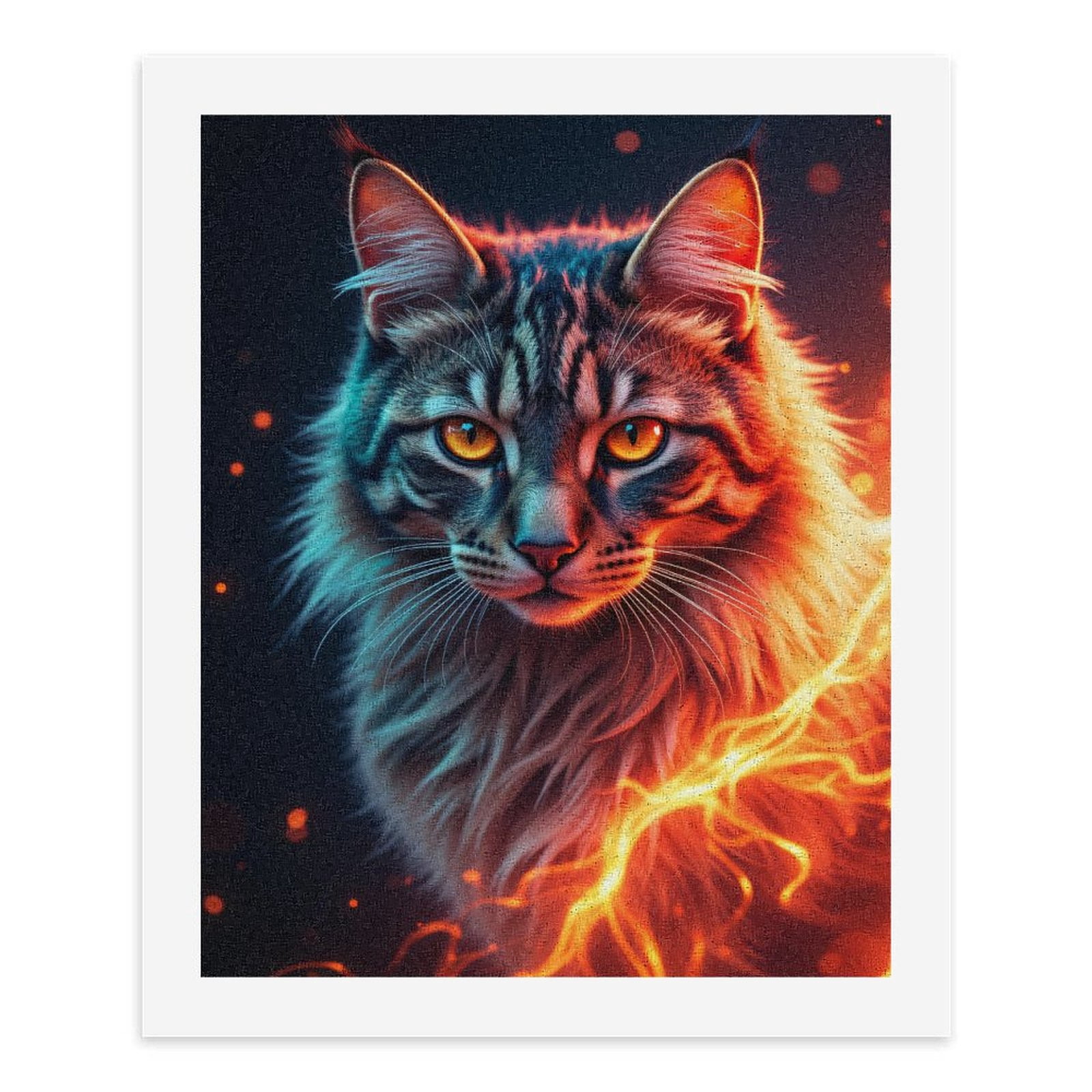 Paint By Numbers Kit for Adults Beginner - DIY Fiery Feline Portrait Art Canvas Painting Kits for Adults, Frameless Paint By Number for Adults for Home Wall Decor 16x20 Inch