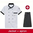 thumbnail image 4 of 2Pcs Set with Apron Chef Uniform Long-sleeved Catering Hotel Work Clothes Men and Women Chef Uniforms Western Restaurant Hotel Chef Overalls Long-sleeved Breathable, 4 of 5
