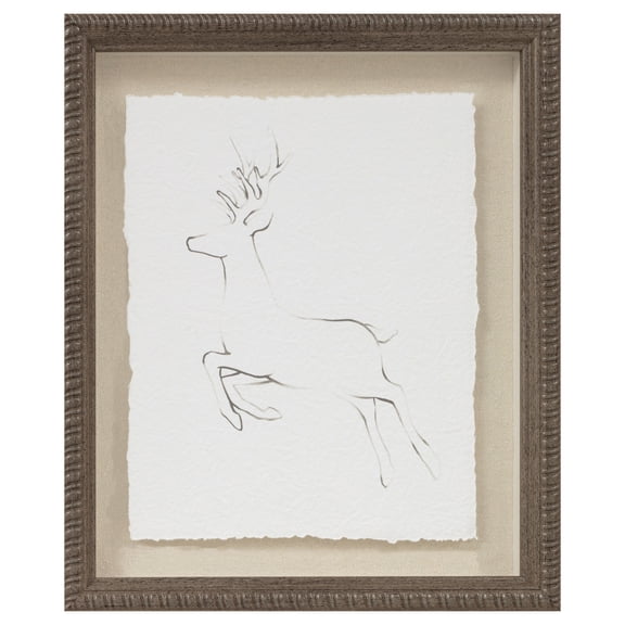My Texas House Reindeer Sketch Framed Wall Art 10x12