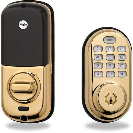 Yale YRD210 Push Button Deadbolt, Polished Brass