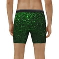 thumbnail image 4 of Cauagu Green Sparkling Print Men's Boxer Briefs, Funny & Cute Underwear Elastic Waistband Briefs Ideal Gift for Men,1-Pack, 4 of 7