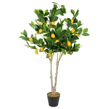 Northlight 45" Potted Green and Yellow Artificial Lemon Tree In a Black Pot