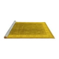 thumbnail image 2 of Ahgly Company Machine Washable Indoor Square Oriental Yellow Industrial Area Rugs, 7' Square, 2 of 4