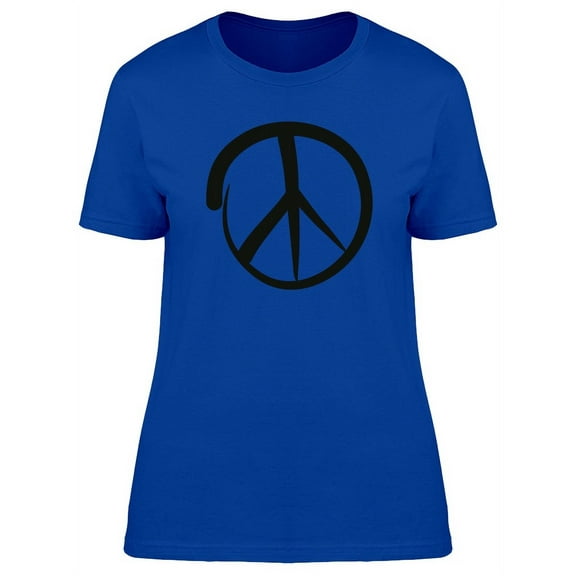 Cute Peace Doodle Symbol T-Shirt Women -Image by Shutterstock, Female Large
