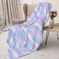 thumbnail image 3 of Sikiie Striped Gradient Cozy Flannel Fleece Throw Blanket: Lightweight & Thick for All Seasons - Perfect for Women, Men, & Kids"60"x50", 3 of 6