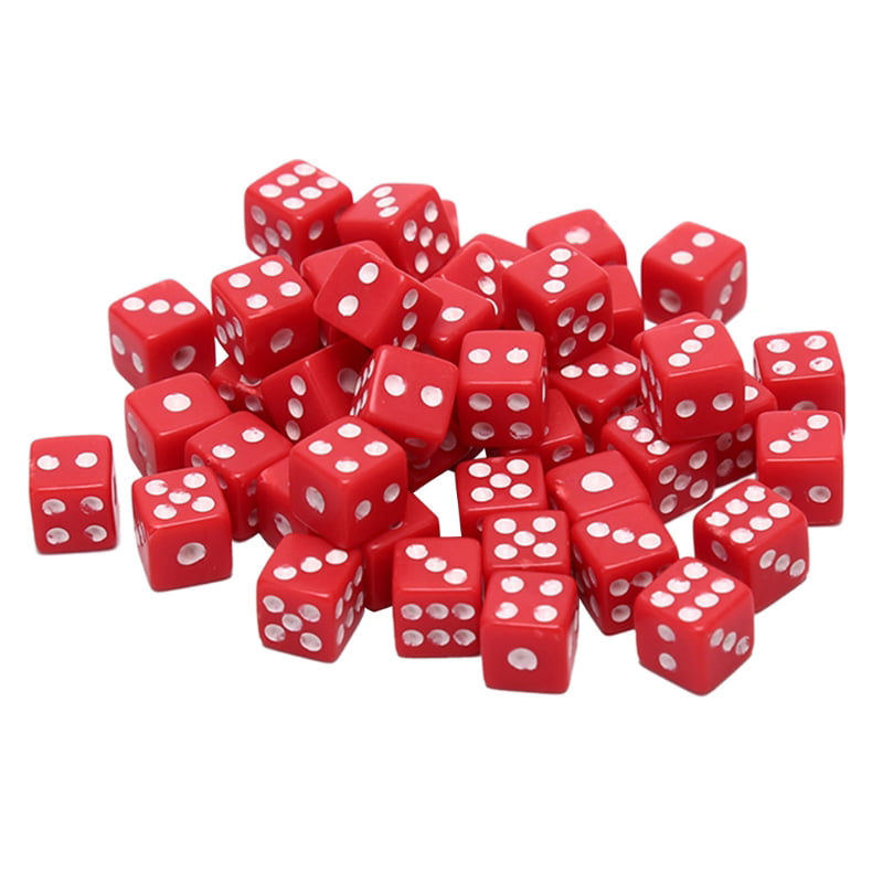 100pcs 8mm Acrylic Dice Gaming Dice Standard Six Sided Decider Board Game Dice 