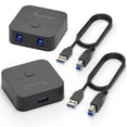 thumbnail image 1 of Plugable USB3-SWITCH2 USB Switch USB Type B, External, 1 USB Port, 1 USB 3.0 Port, PC, Mac, Linux, 1 of 6