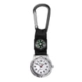 thumbnail image 2 of Reloj de montañismo con brújula, reloj de bolsillo para enfermera, diseño de mosquetón, relojes de moda sencillos (negro), 2 of 5