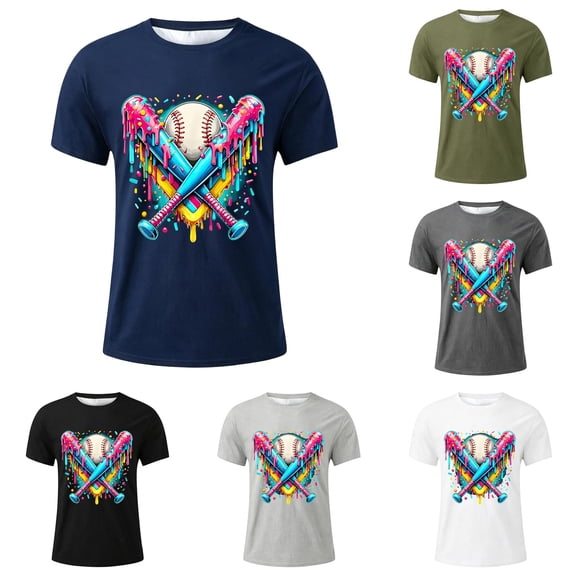 JAJAHO Boys Baseball Graphic T-Shirt Short Sleeve Crew Neck Loose Fit Tees For Kids 2-13Y