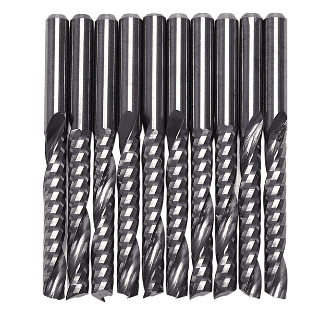 40Pcs Cnc Router Bits 3.175 x 22mm Single Flute Spiral Carbide Cnc Router Bits Milling Cutter