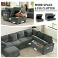 thumbnail image 5 of BedLuxury 106" Modular Sectional Sofa Bed with Pull Out Bed, Large Storage & USB Charging, Modern Sleeper Couch for Living Room, Corduroy Gray, 5 of 10