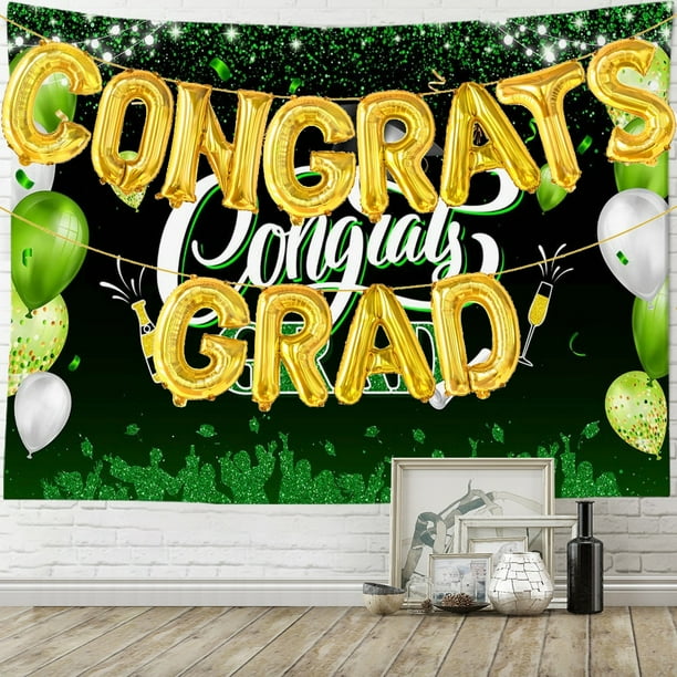 Congratulation Graduation Backdrop with GRAD Balloons,2023 Congrats