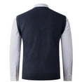 thumbnail image 4 of Sleeveless Vests for Men Knitted V Neck Fleece Lined Tank Tops Mens Casual Solid Color Stretchy Slim Pullover Basic Warm Outerwear Vest, 4 of 5