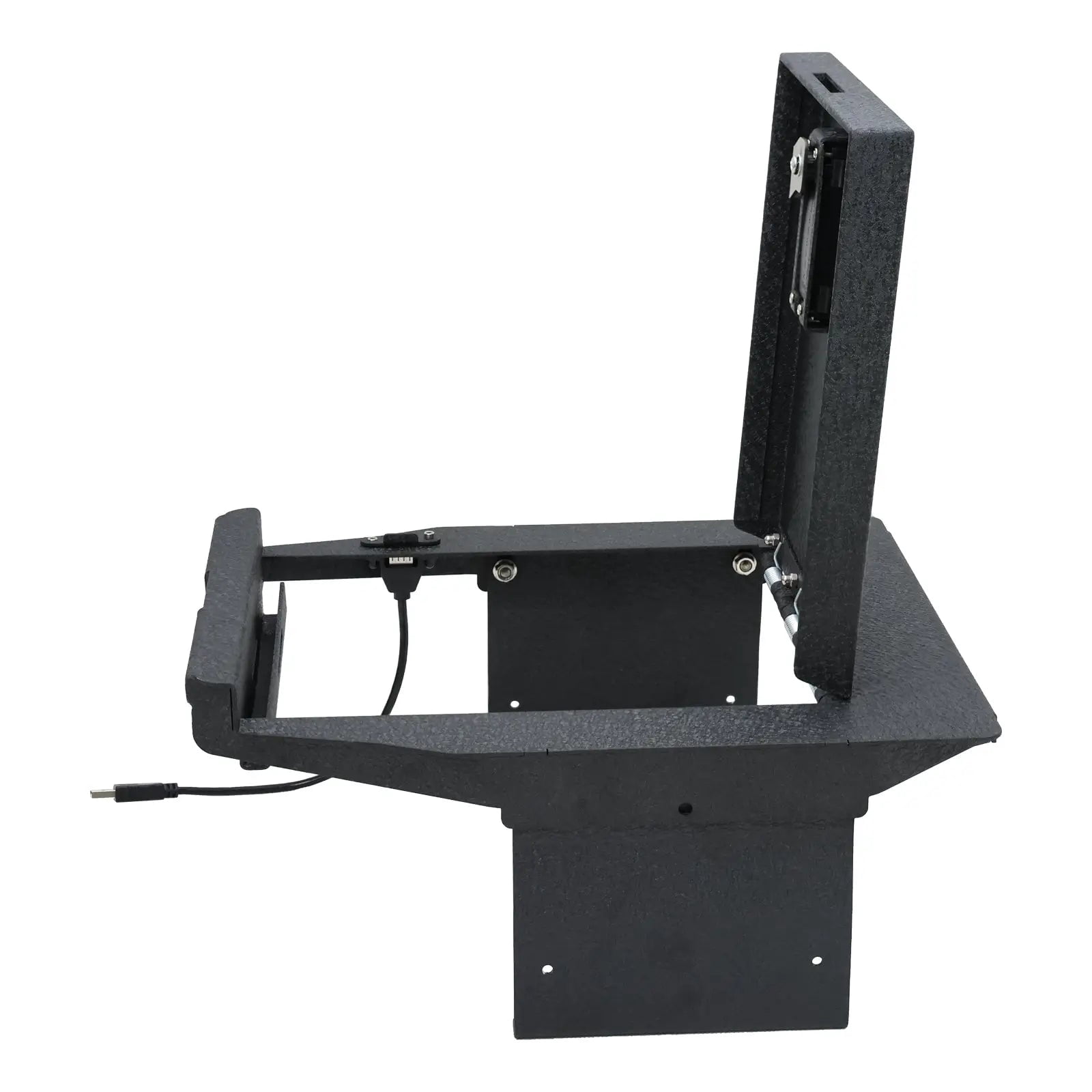 Center Console Gun Safe Vault - WASAI Premium In-vehicle Console Lock Box Compatible with 2021-2024 Ford F-150, 2021-2024 Ford F-150 Lightning, Fingerprint Lock with Key.