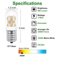 thumbnail image 3 of Bombillas LED para microondas PaeorRorL 3W E17 2700K, paquete de 2, 3 of 7