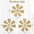 thumbnail image 2 of 12" Wall Décor Pack of 3 Metal Gold Windmill Radial Plate Wall Art Modern Accent Hanging Wall Decorations For Home Office Living Room Wall Sculptures, 2 of 6