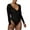 Black, variant on Elainilye Fashion Tummy Control Thong Shapewear Long Sleeved Versatile Solid Color Tight Fitting Cutout Jumpsuit Bodysuit,Black