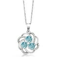 thumbnail image 2 of Gem Stone King 2.87 Ct Round Blue Zircon 925 Sterling Silver Pendant, 2 of 5