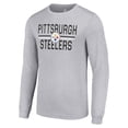 thumbnail image 2 of Men's Starter Heather Gray Pittsburgh Steelers Team Mesh Print Graphic Long Sleeve T-Shirt, 2 of 3