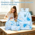 thumbnail image 4 of Gradient Backpack Set 3 Piece Oxford Cloth School Bag Light Blue Bookbag with Pencil Case Handbag Large Capacity Durable Student Supplies for Middle High School Teens Boys Girls, 4 of 6
