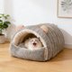 thumbnail image 5 of Cama cerrada para gatos, removible y lavable, cueva de invierno, nido plegable, cálido y seguro para gatos y perros pequeños de interior, cabaña de felpa cómoda y acogedora para mascotas, 5 of 6