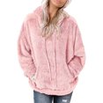 thumbnail image 2 of Sudadera de felpa para mujer, capucha con cordón, ajuste holgado, sudadera con capucha para mujer con bolsillo frontal para el trabajo, deportes diarios, 2 of 6