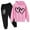 Pink, variant on Tiijoy Toddler Girls Valentine's Day Sweatsuit Active Hoodie Sweatpants Set, Sizes 3-4T