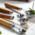thumbnail image 3 of Mupvlun 4-Piece Stainless Steel Measuring Cup Spoon Set, Kitchen Utensils for Home Baking, Wooden Handle, Measuring Spoons Silver2, 3 of 3