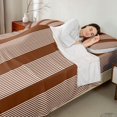 thumbnail image 4 of Castle Fairy Geometric Thin Vertical Stripe King Sheets 4pcs,Mid Century Wide Band Bedding,Coffee White,1 Flat Sheet, 1 Fitted Sheet and 2 Pillowcases, 4 of 7