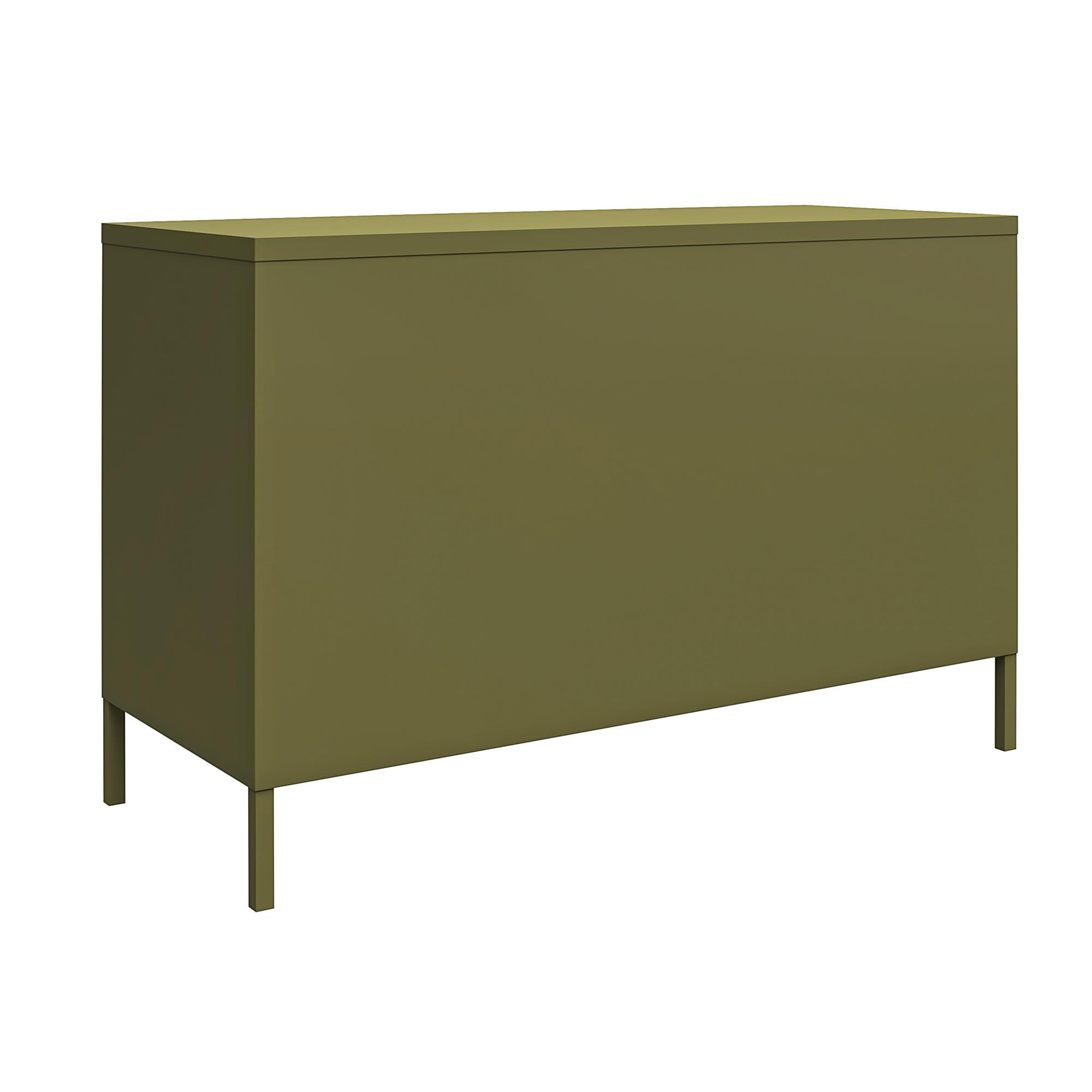 RealRooms Shadwick 2 Door Metal Locker Storage Cabinet, Olive