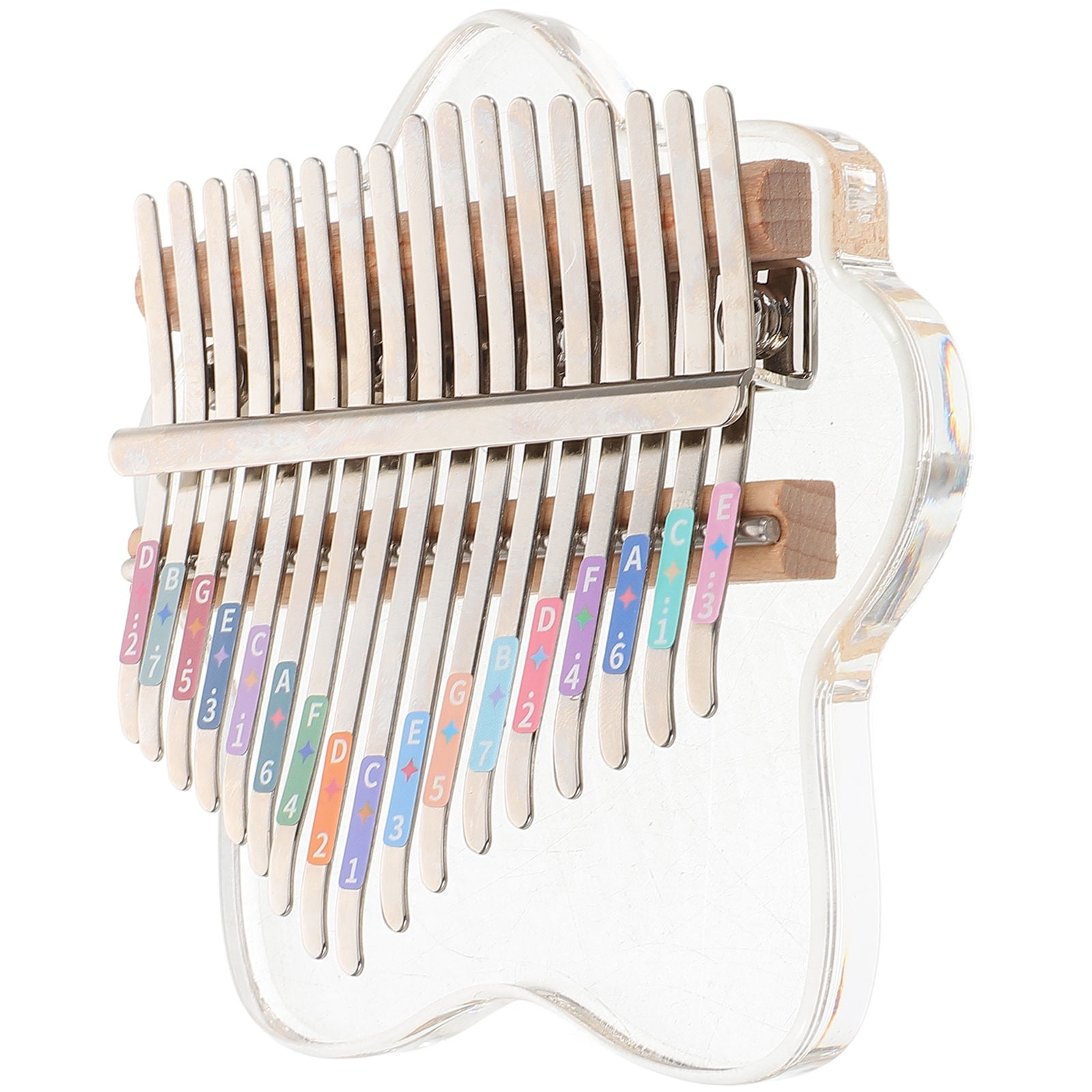 Masteelf 4pcs Transparent 17-Key Thumb Piano with Tuning Hammer Portable Kalimba for Beginners Thumb Piano Portable Kalimba Hand Piano Musical Instrument