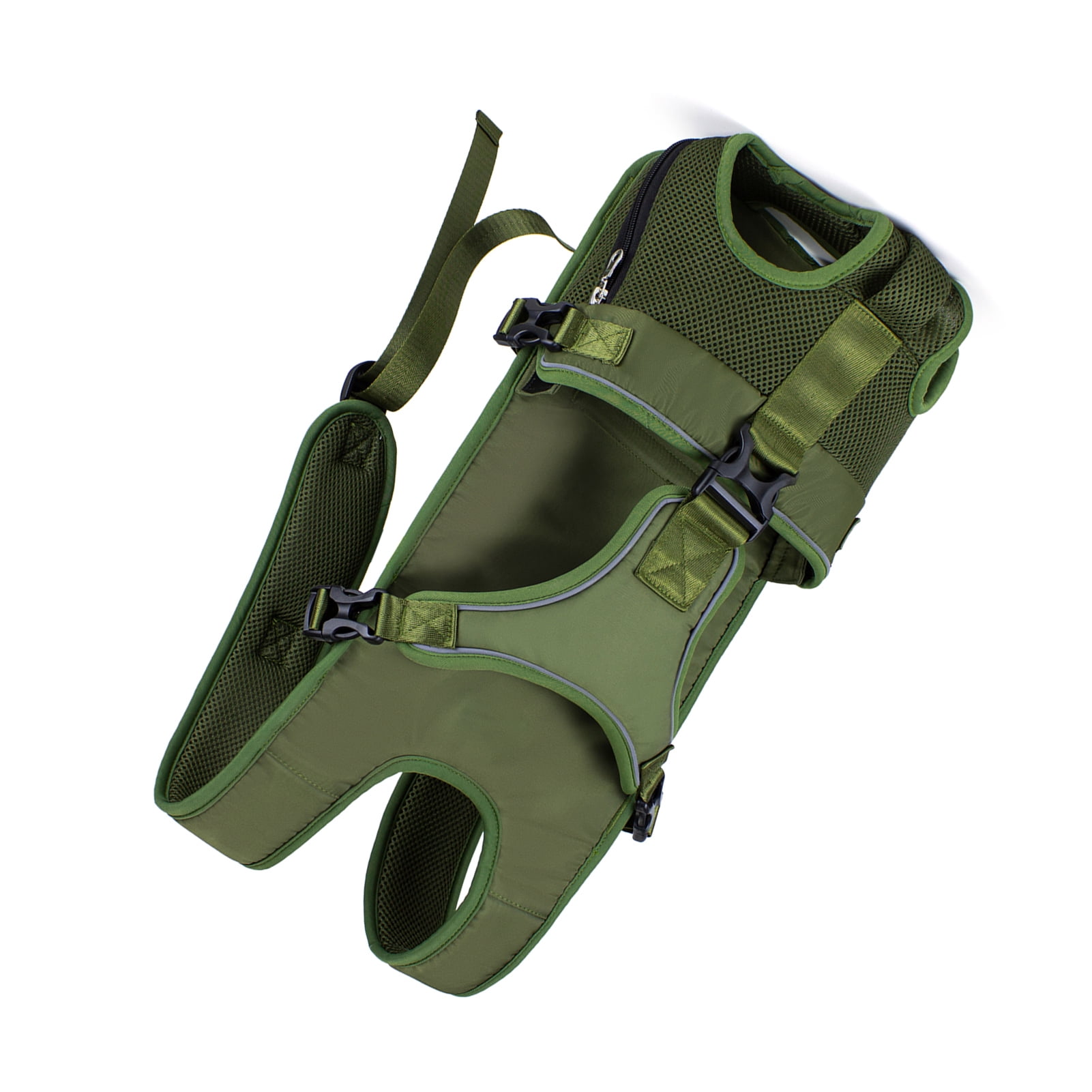 TAILUP Pet Carrier Backpack for Dogs Water-Resistant Adjustable Comfortable Convenient Travel Bag Front Chest Carrier Army Green Medium (14.17 in / 36 cm)
