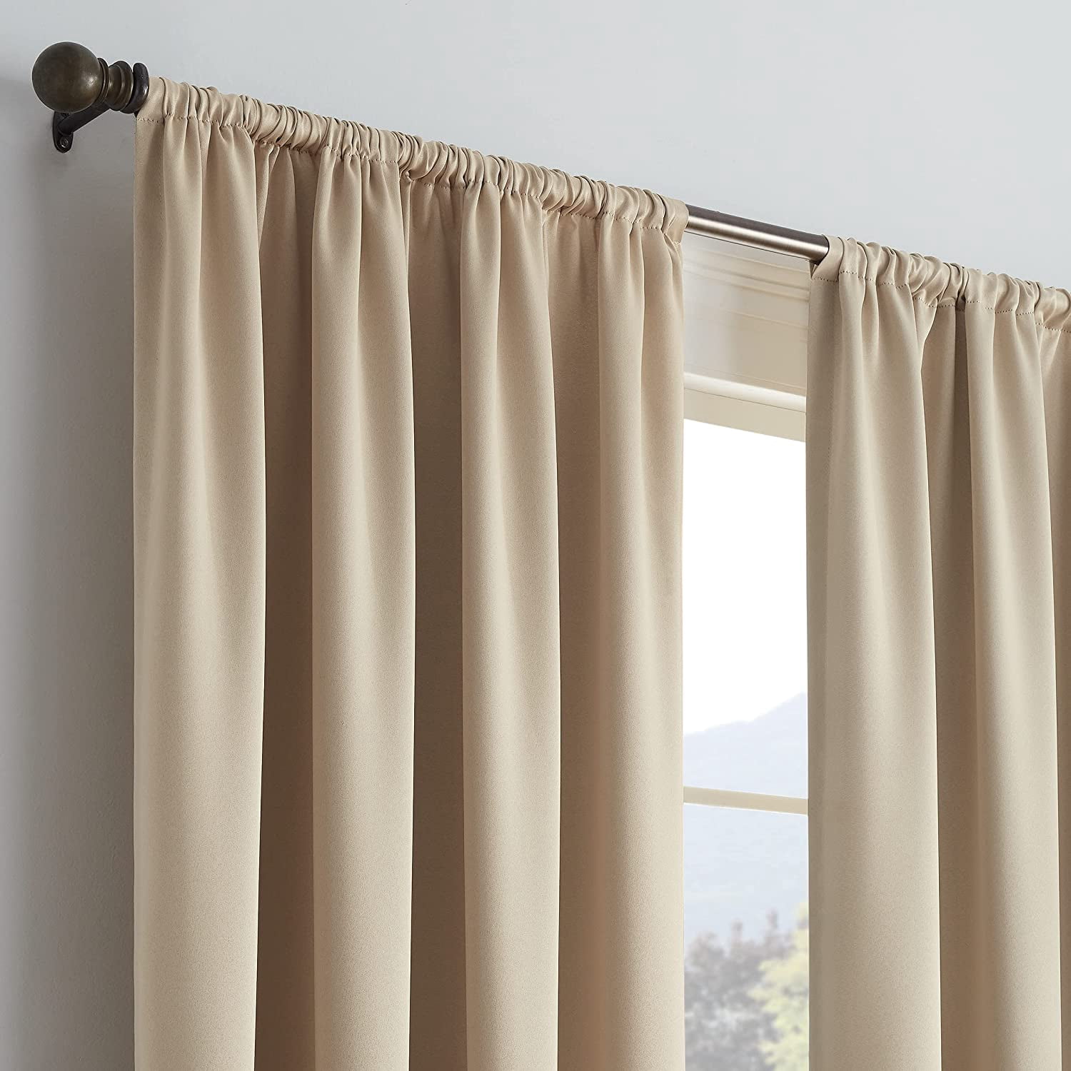 Eclipse Solid Thermapanel Room Darkening Rod Pocket 54 x 84 Panel in Taupe