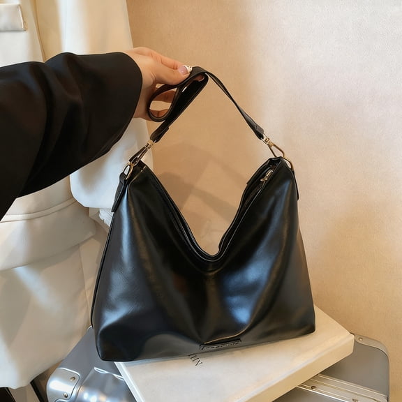 【 Large Capacity Commuting Women's Bag 】 Fashionable Shoulder Crossbody Bag, Stylish Soft Leather Tote Bag, Student Class Commuting Trendy Bag
