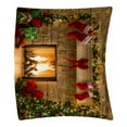 thumbnail image 2 of Fireplace Backdrop Christmas Tree Photography Background Party Banner Home Decoration  230x180cm, 2 of 8