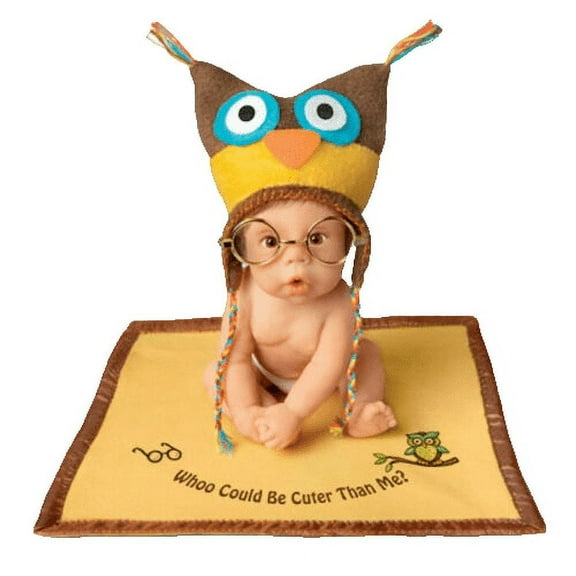 The Ashton-Drake Galleries Whoos Cuter Than Me Hats Off To You Collection Baby Doll Crafted by Master Sculptor Sherry Rawn 5 1/2- inches